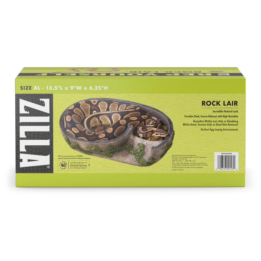 Zilla Rock Lair large-entrance accommodates adult snakes and boas.