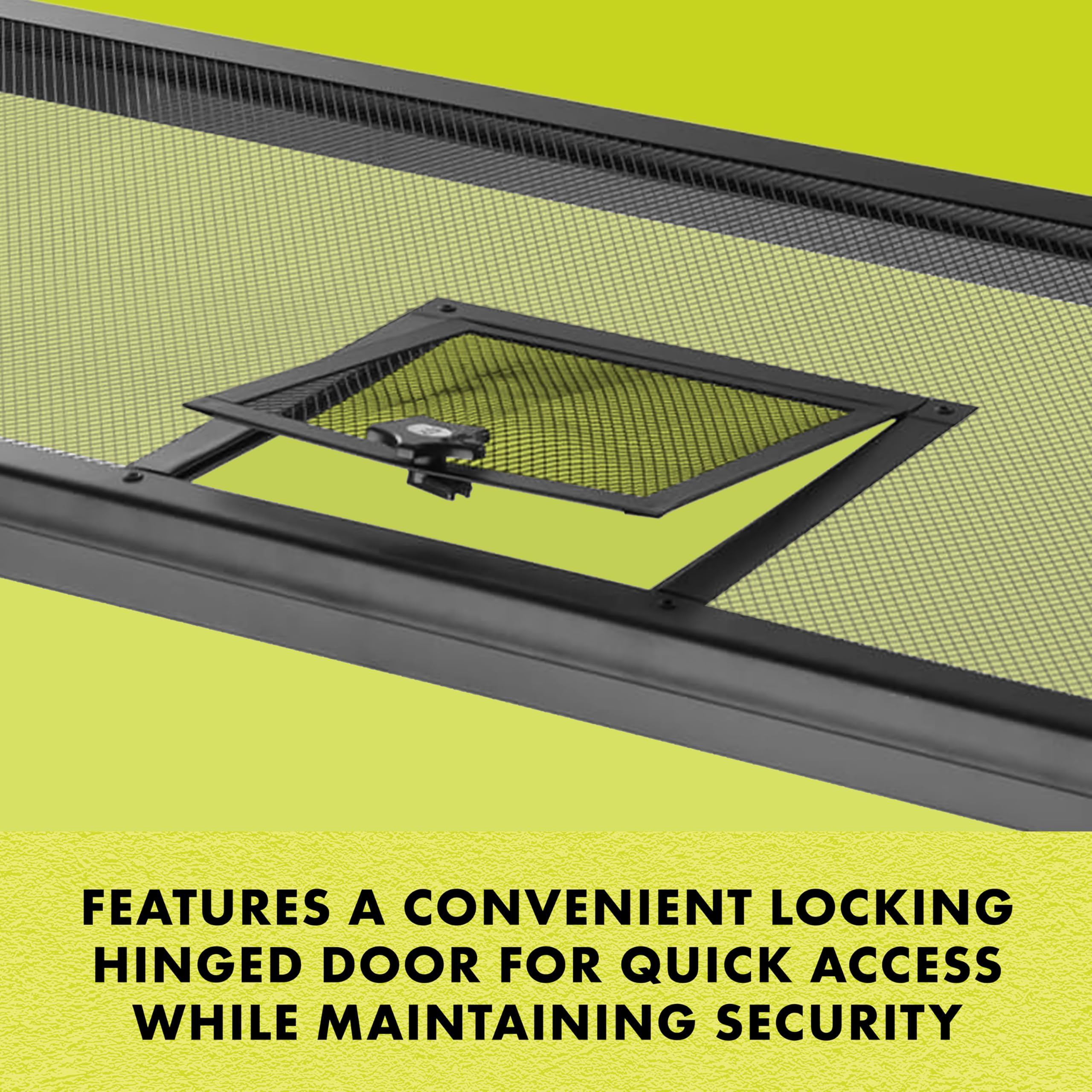 Zilla hinged door lock close-up illustrating secure closure