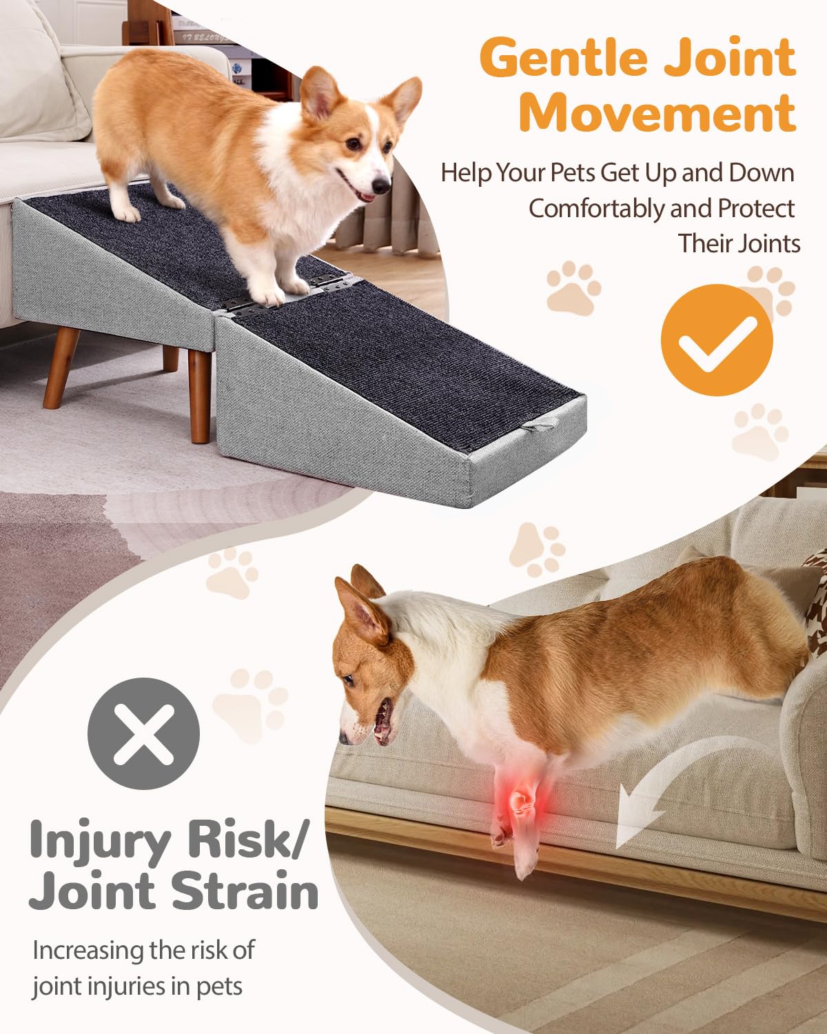 Ziluce dog ramp non-slip surface ensures secure footing during climbs.