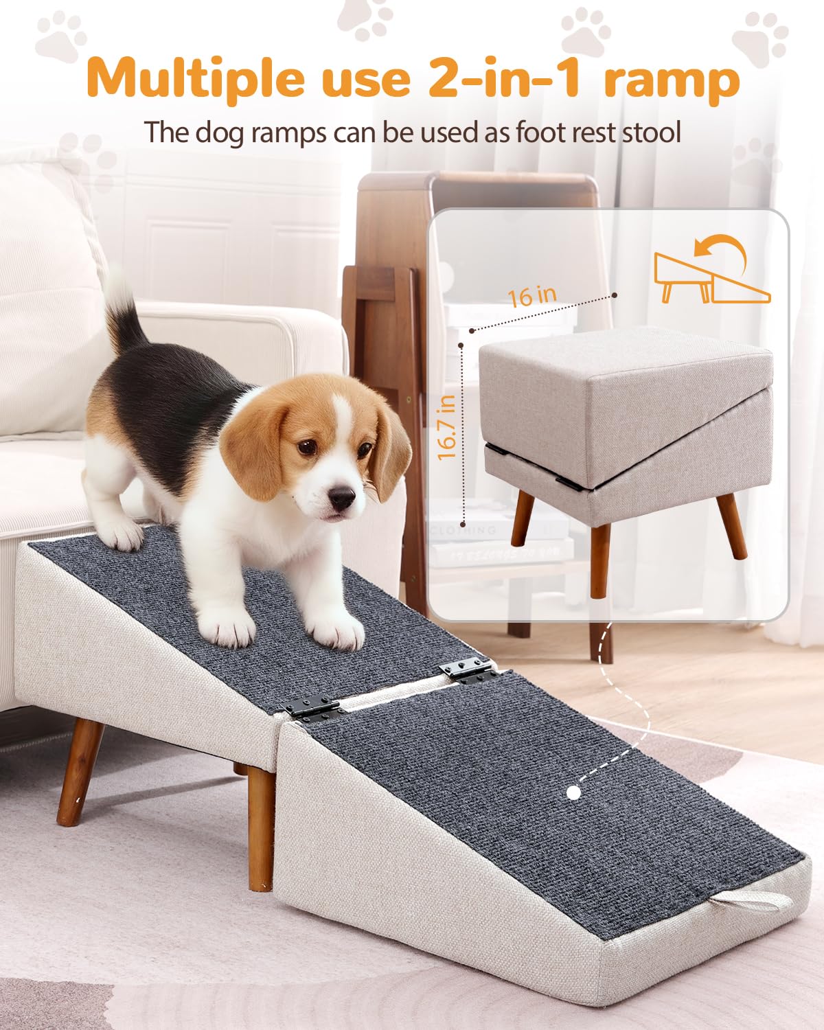 Ziluce dog ramp non-slip surface provides secure footing during climbs.