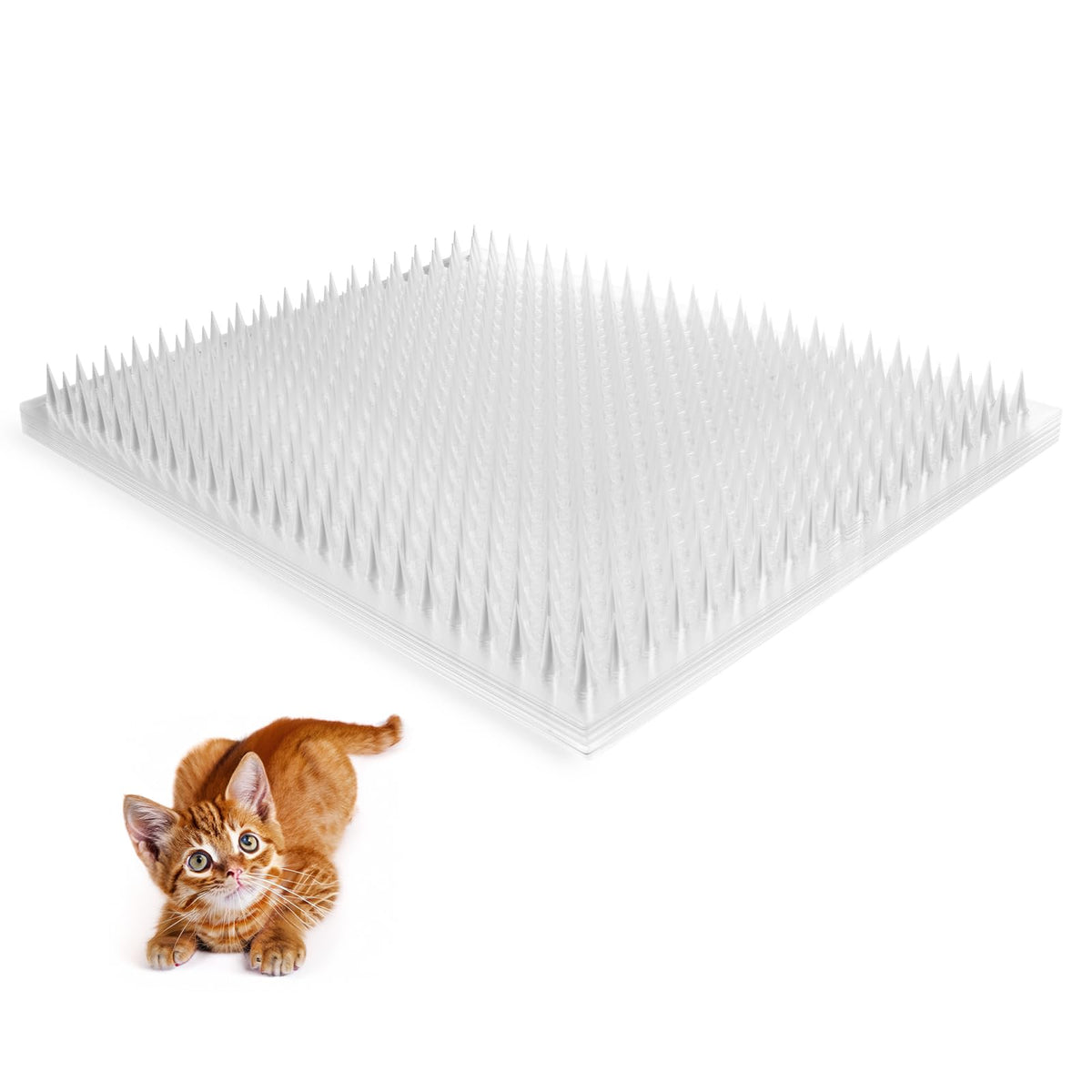 Zipcase cat repellent scat mat ground view for outdoor perimeter protection.