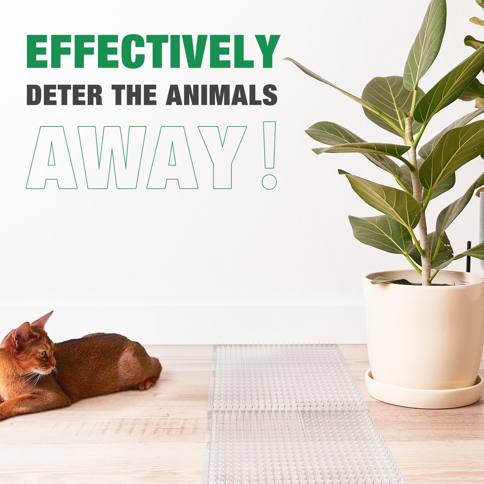 Zipcase outdoor deterring mat in garden setup prevents digging by dogs and cats.