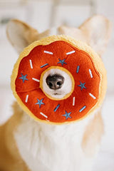 ZippyPaws Americana Jumbo Donutz in action during outdoor playtime for enrichment.