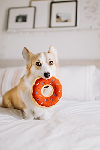 ZippyPaws Americana Jumbo Donutz shows no-stuffing design for mess-free fun.