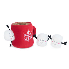 ZippyPaws Burrow Christmas marshmallows inside mug showing hide‑and‑seek fun