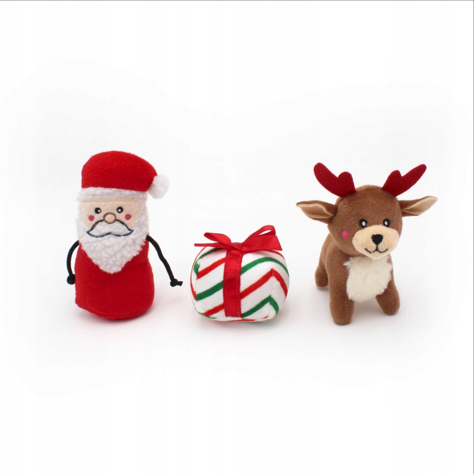 ZippyPaws Burrow Christmas Toy puppy play scene encourages engagement and squeaky rewards