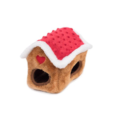 ZippyPaws Burrow gingerbread miniz 3 squeaks highlights interactive squeaky play.