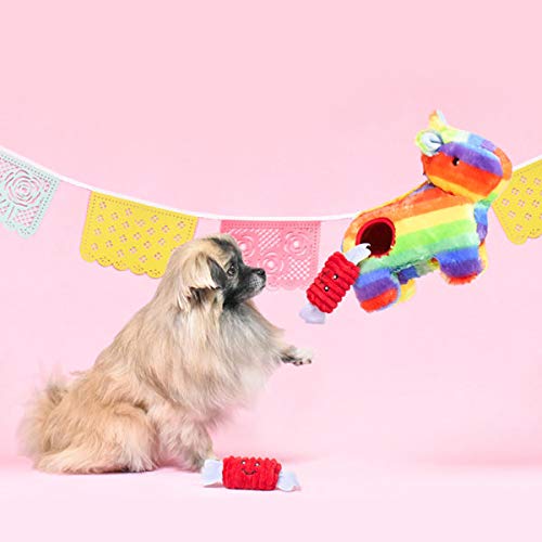 ZippyPaws Burrow Miniz squeaky candies peek out for engaging sounds during enrichment play
