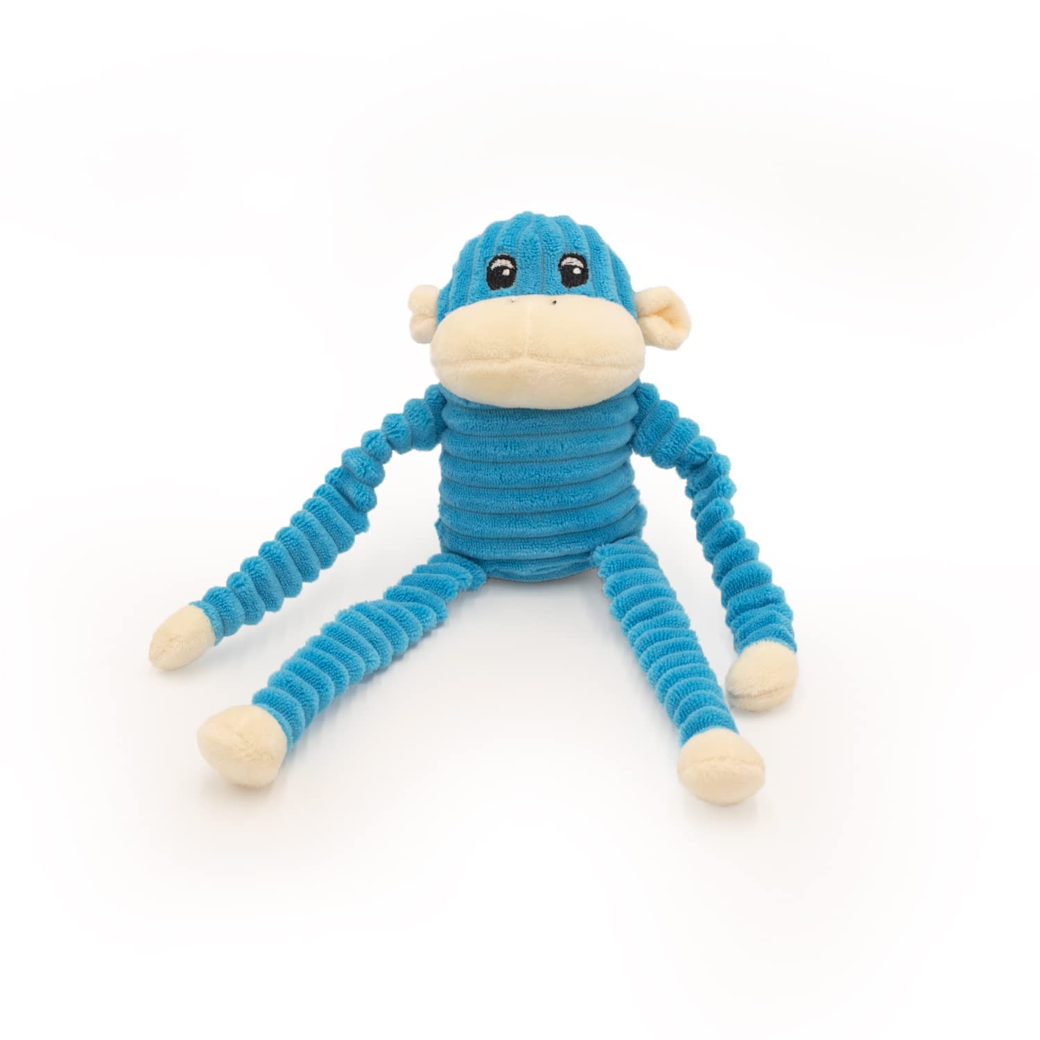 ZippyPaws Crinkle Monkey arms crinkle close-up promotes interactive chewing fun.