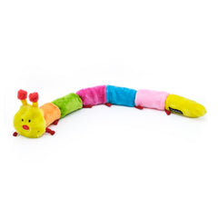 ZippyPaws Deluxe Caterpillar unstuffed body reduces weight for easy tossing and fetch.