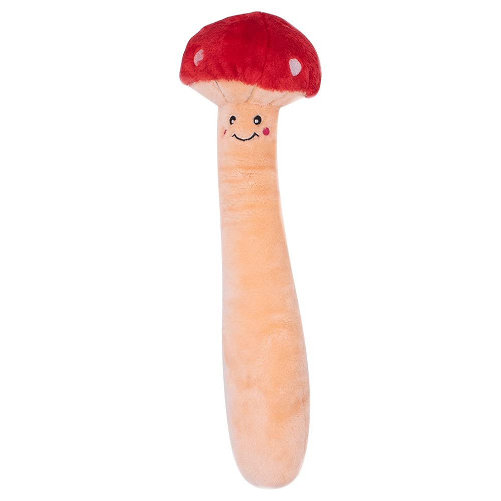 ZippyPaws Jigglerz Mushroom toy shows interactive jiggle squeaker for engaging play and gentle cuddling
