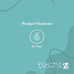 ZippyPaws Miniz squeaky animals pack demonstrates six plush toys for curiosity and puzzle play.