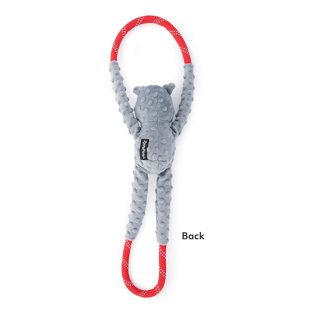 ZippyPaws RopeTugz Koala squeaker closeup illustrating attention-grabbing sound.