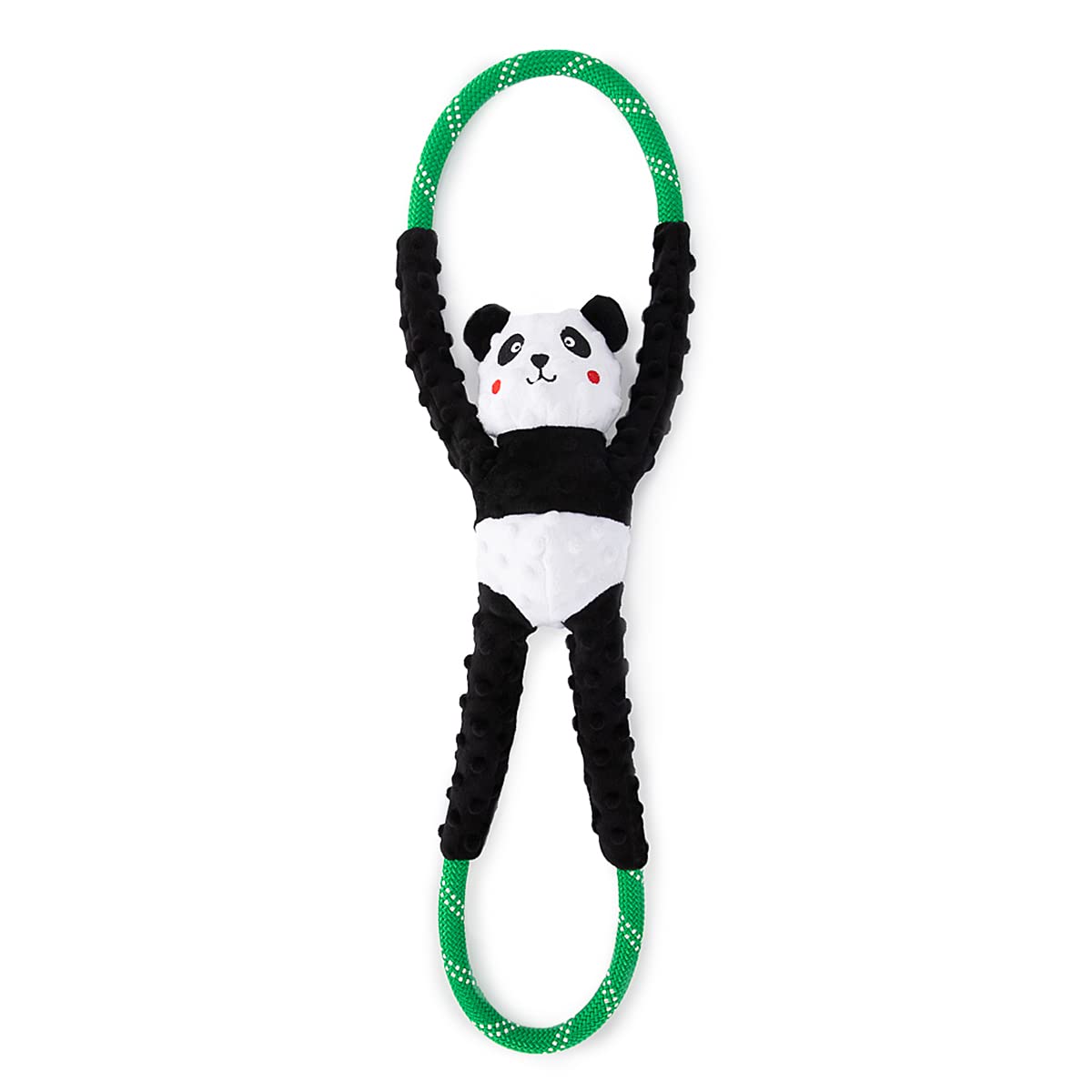 ZippyPaws RopeTugz Panda durable rope toy for long-lasting tug-of-war play.