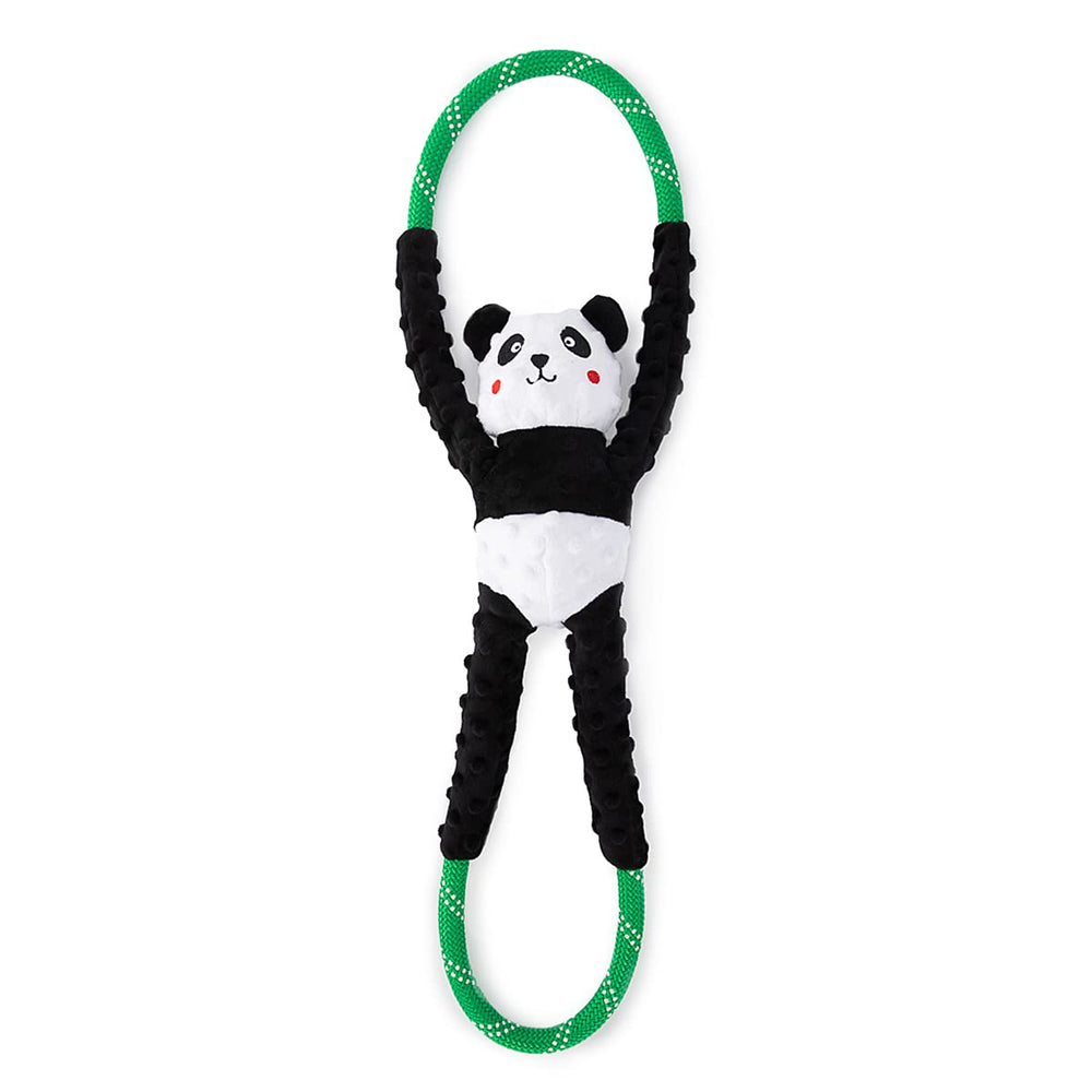 ZippyPaws RopeTugz Panda durable rope toy for long-lasting tug-of-war play.
