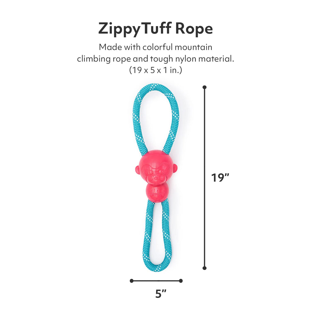ZippyPaws RopeTugz Pink Squeaker image – keeps dogs engaged with a grunting squeak