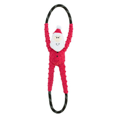 ZippyPaws RopeTugz Santa closeup squeaker for interactive play