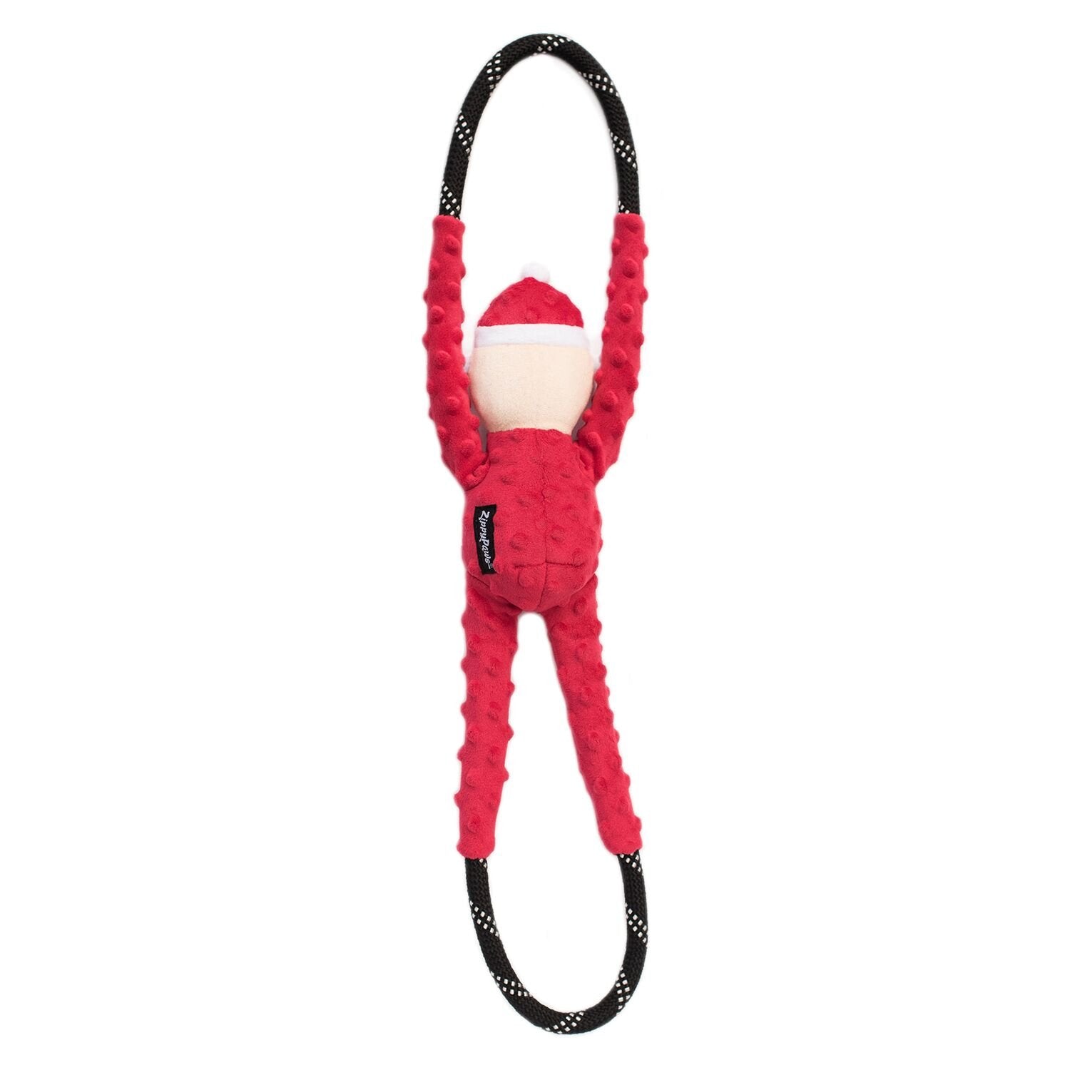 ZippyPaws RopeTugz Santa toy dog tug action for bonding