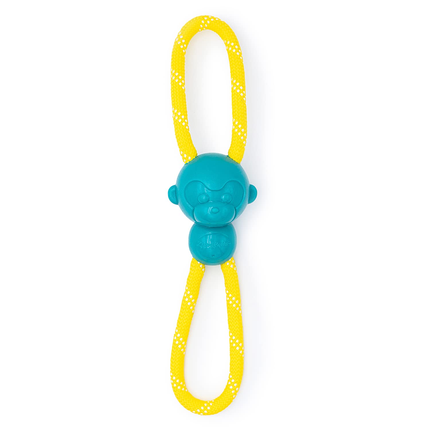 ZippyPaws RopeTugz Teal rope detail highlights durable tug toy for dogs.
