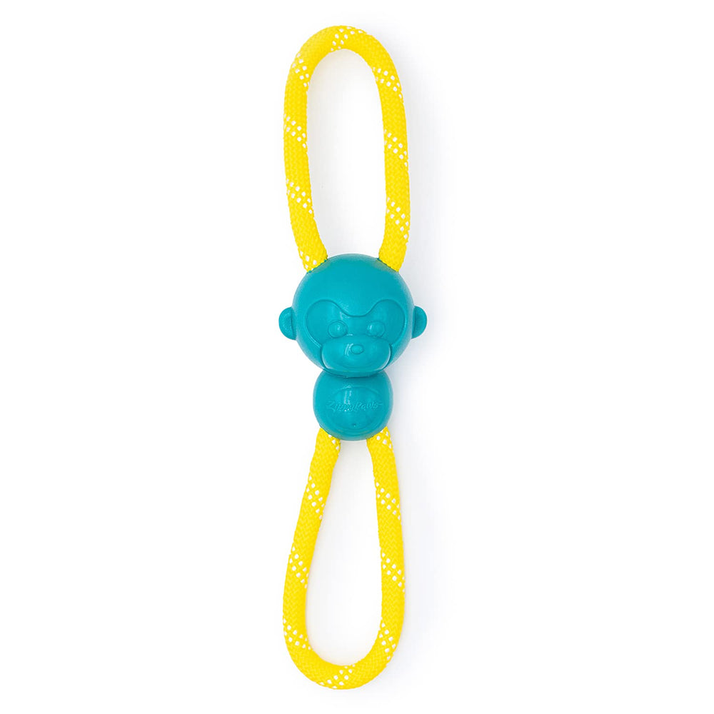 ZippyPaws RopeTugz Teal rope detail highlights durable tug toy for dogs.