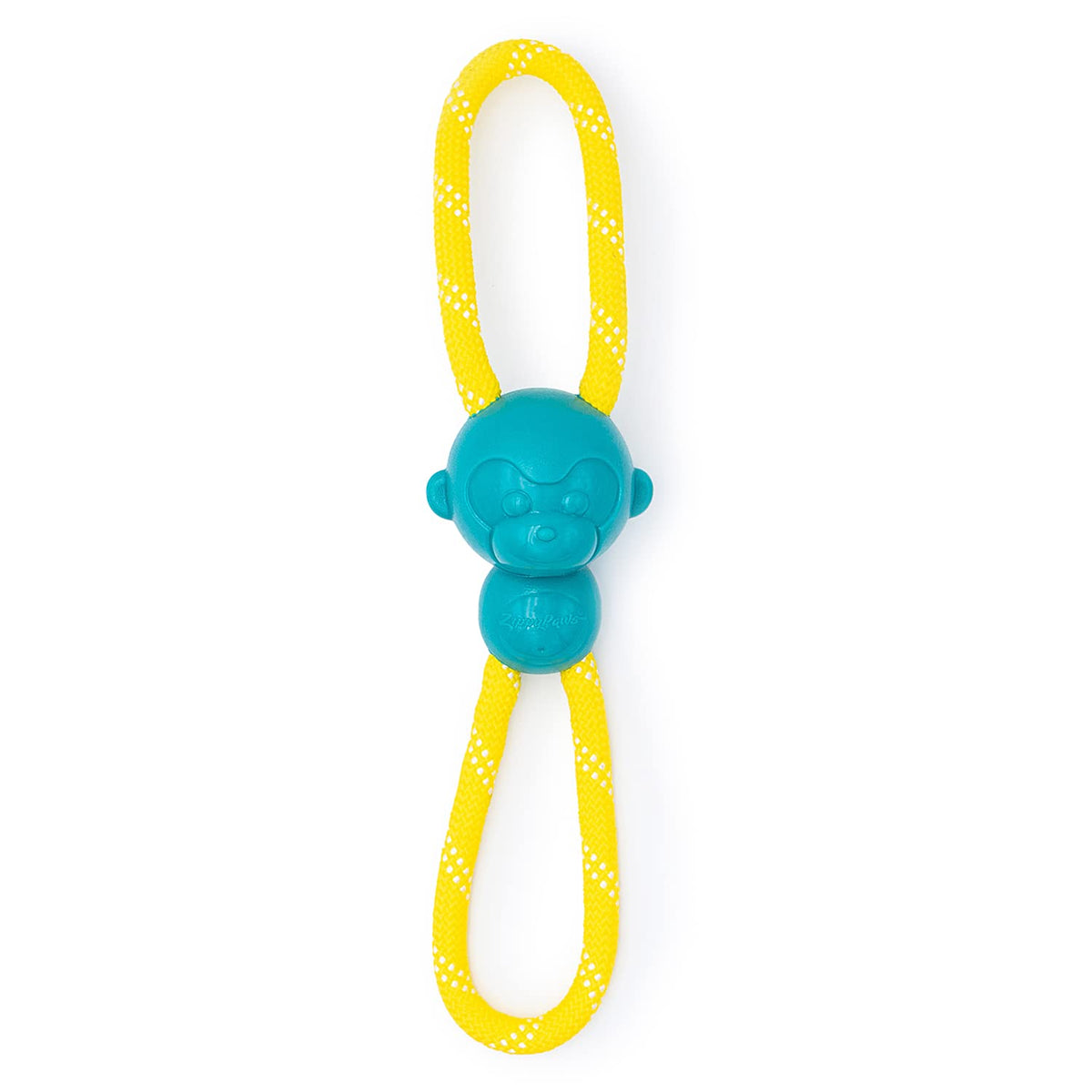 ZippyPaws RopeTugz Teal rope detail highlights durable tug toy for dogs.