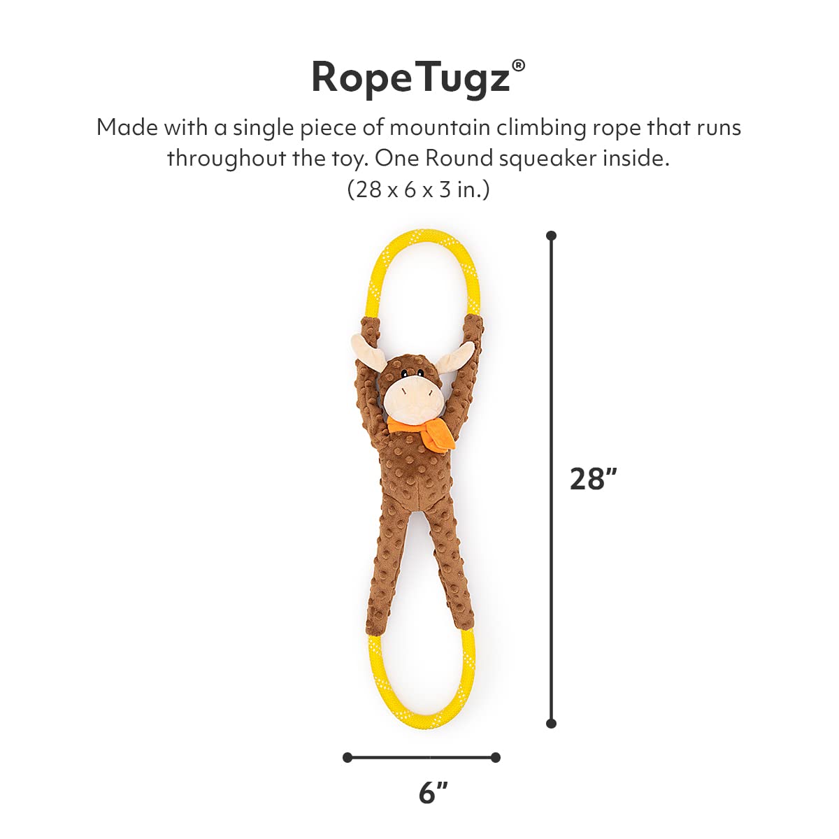 ZippyPaws RopeTugz heavy rope closeup highlights sturdy construction for epic tug sessions.