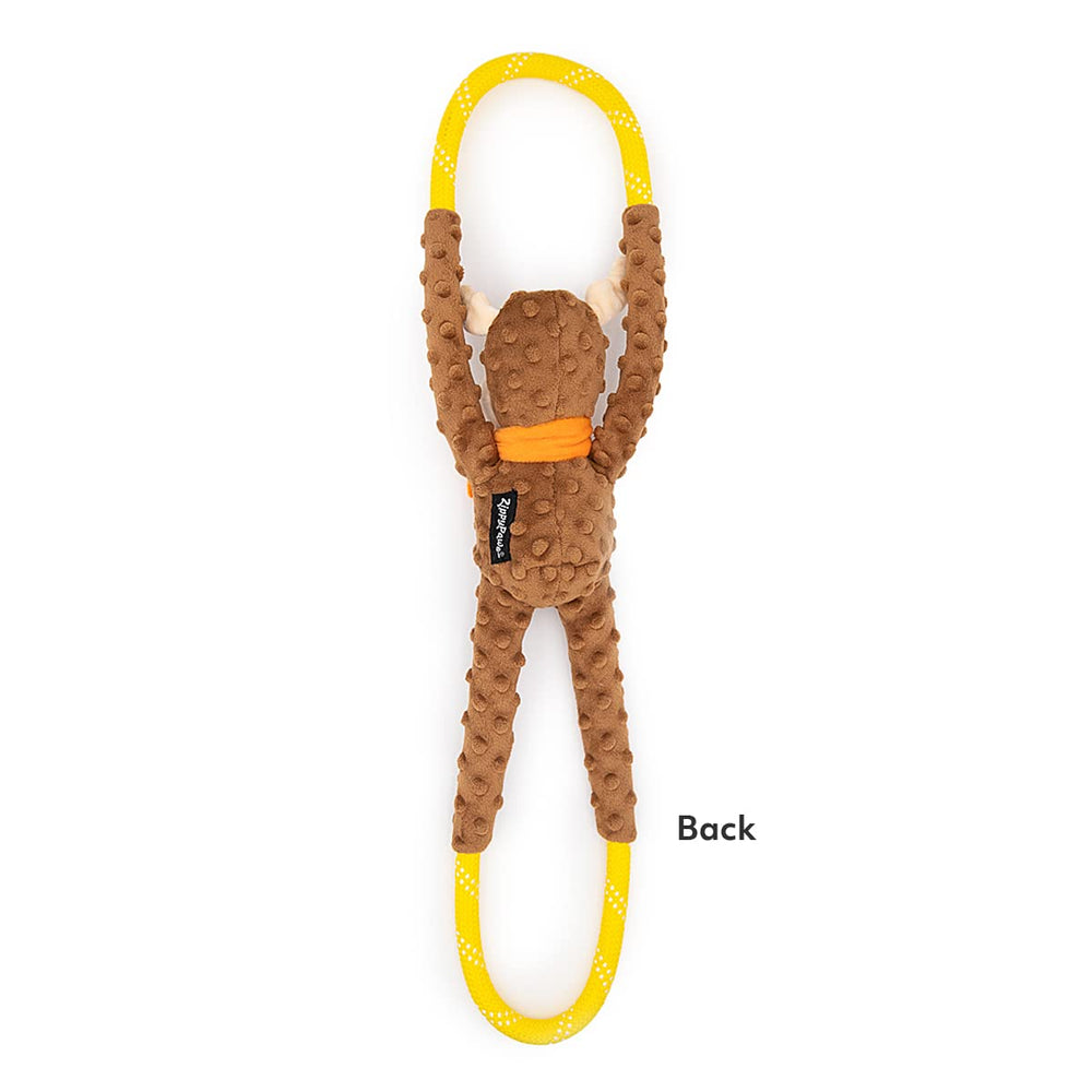 ZippyPaws RopeTugz plush and rope detail highlights durable, gentle tug play.