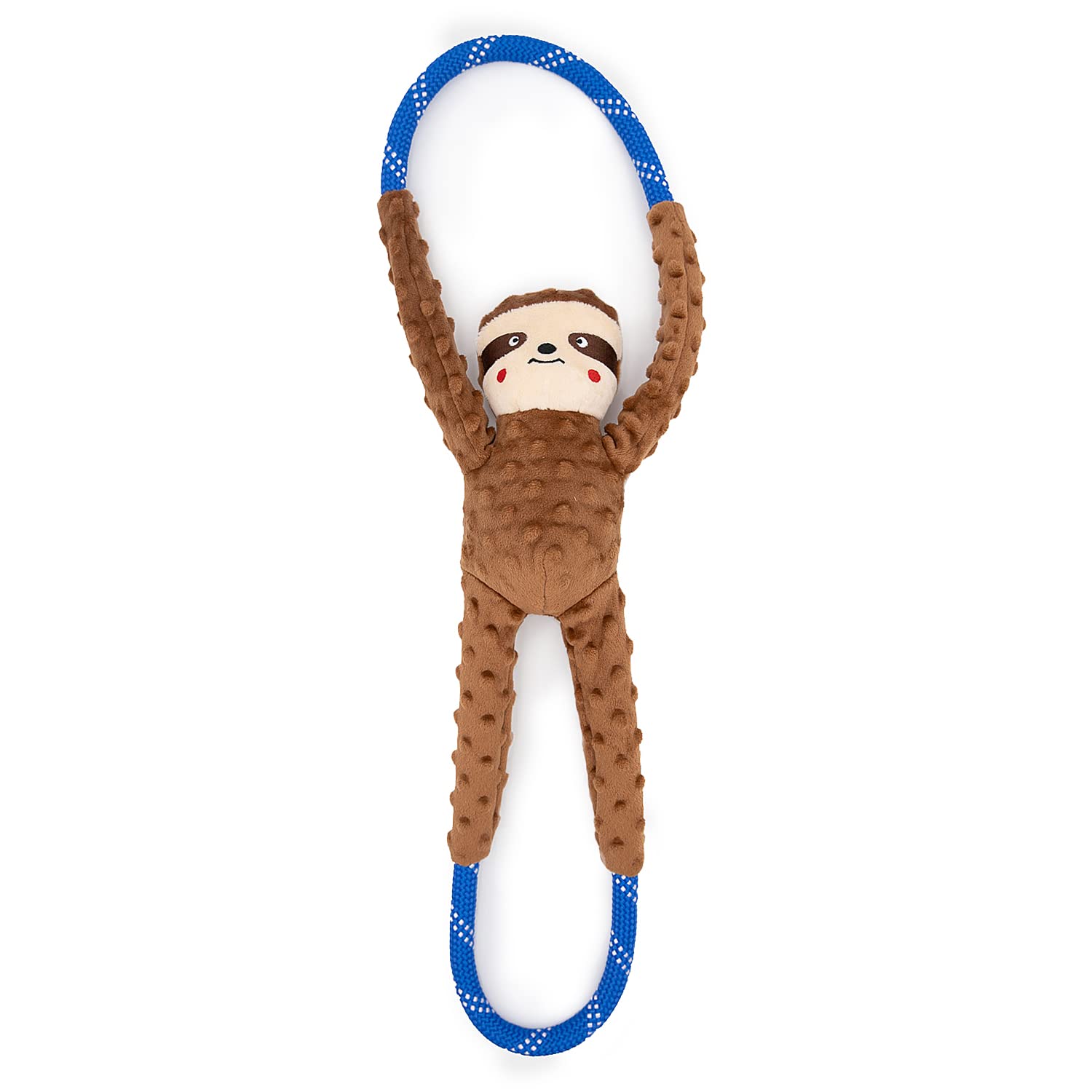 ZippyPaws RopeTugz Sloth shows durability for intense tug sessions and outdoor fun.