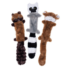 ZippyPaws Skinny Peltz chipmunk 18in unstuffed squeaky toy boosts interactive play