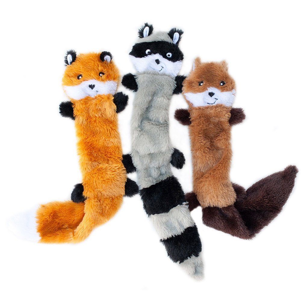 ZippyPaws Skinny Peltz ardilla sin relleno perfecto para buscar y traer