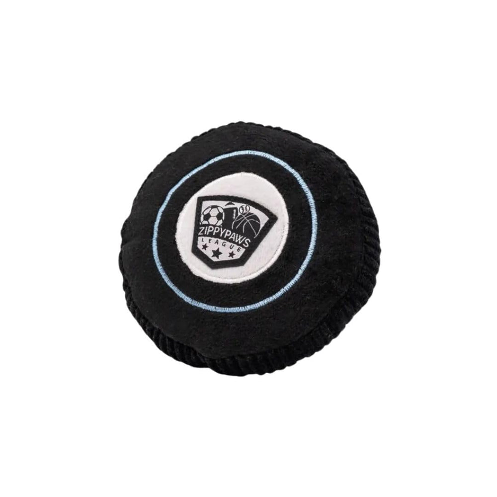 ZippyPaws SportsBallz disco hockey para perros, juguete suave para morder sin dañar dientes.