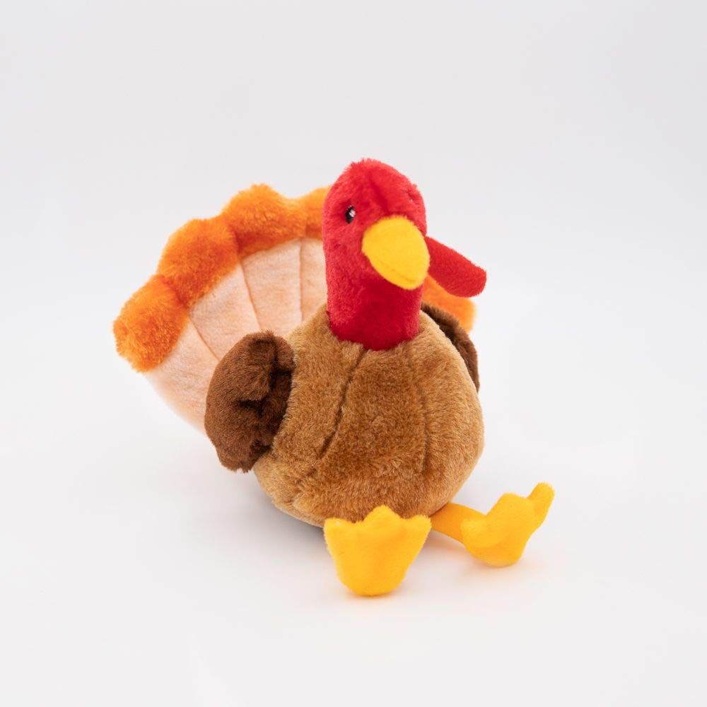 ZippyPaws Tucker the Turkey plush features a medium squeaker for lively fetch and fun.