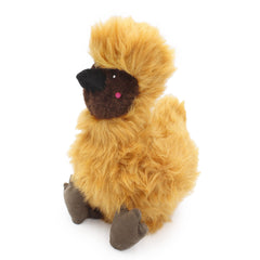 ZippyPaws Wooliez Enzo the Emu closeup shows soft plush and engaging squeaker for playtime.
