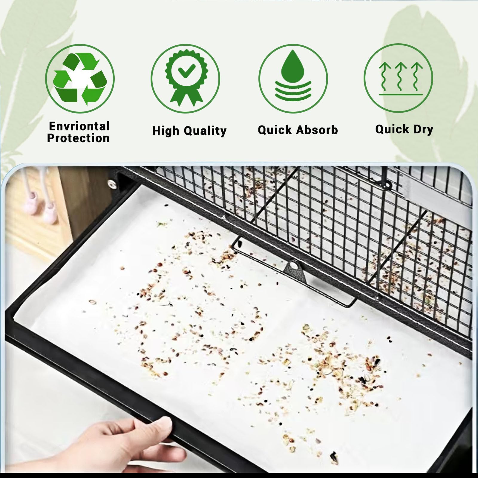 ZIQON absorbent liners lock moisture to help maintain a dry tray.