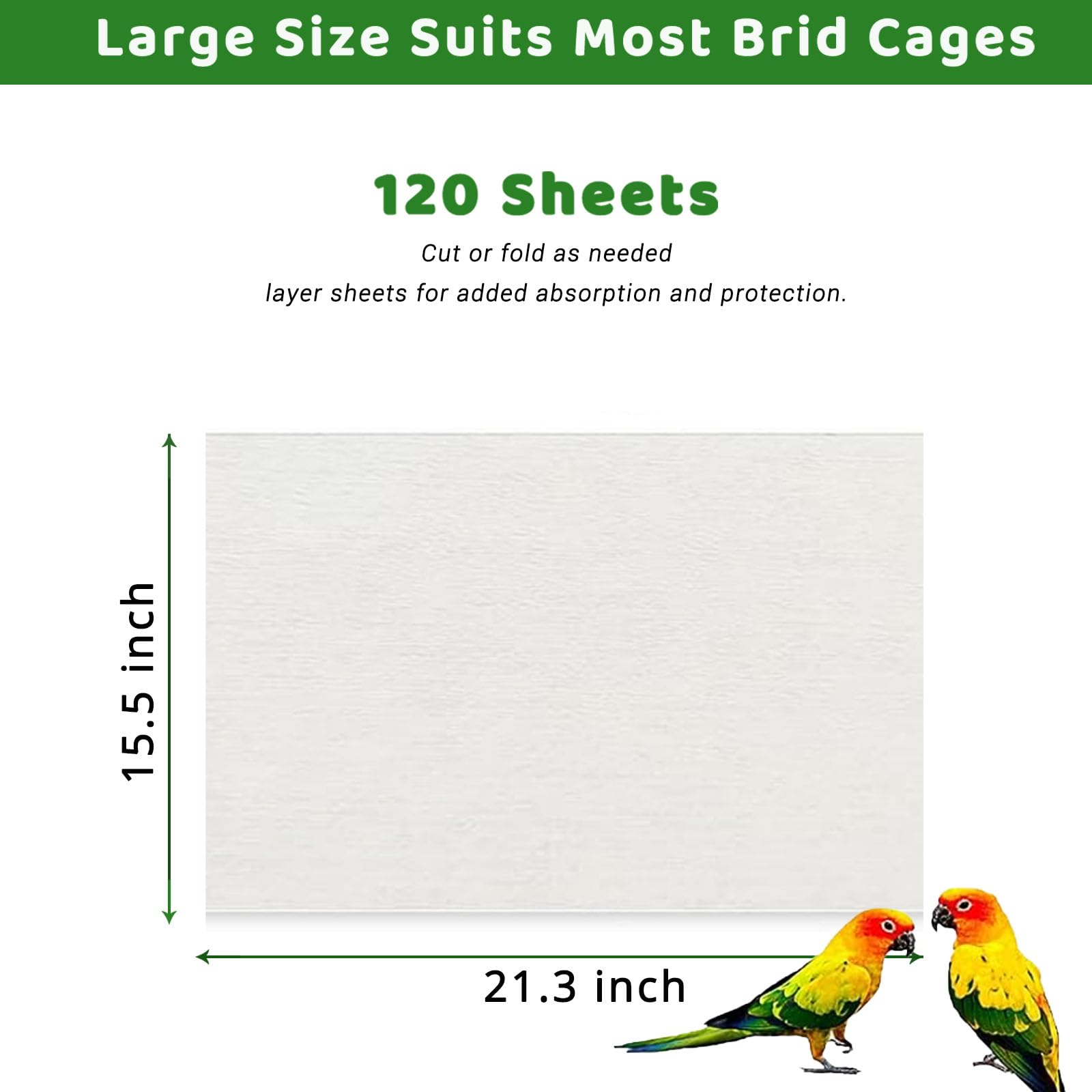 ZIQON bird cage liner papers 120 sheets keep the cage tidy and quick to replace.