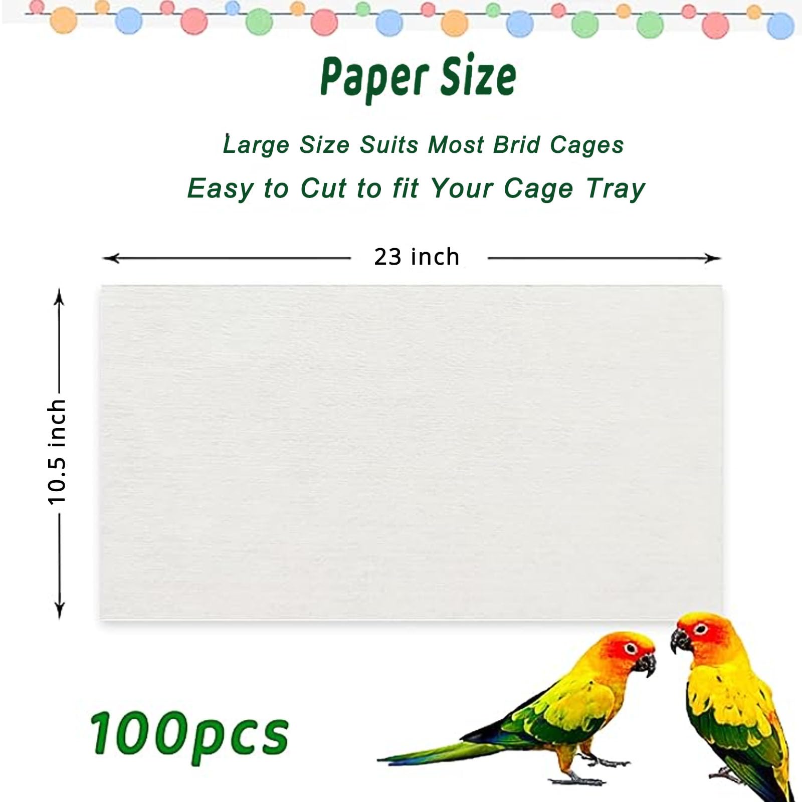 ZIQON bird cage liner papers precuts shown, enabling quick replacements and tidy cages.