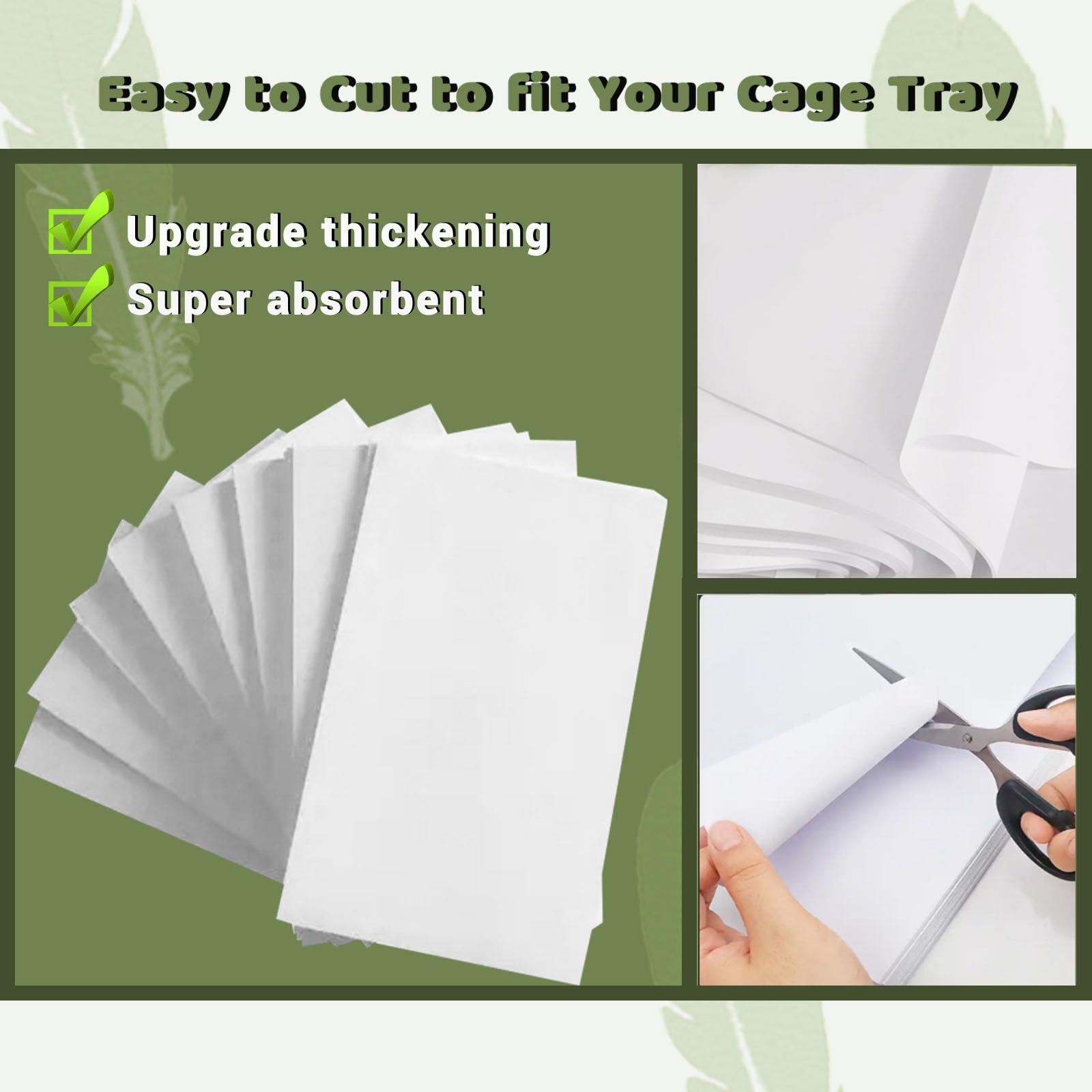 ZIQON non-woven liner offers natural materials and odor control for a fresh cage.