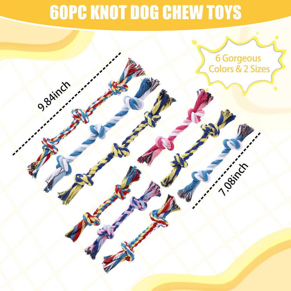 ZisDolk 2-knot rope dog toy in blue for tug-of-war and chewing fun.