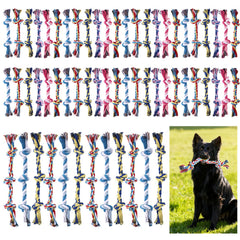 ZisDolk 60pcs knot rope dog toys bundle for interactive play and teething relief.