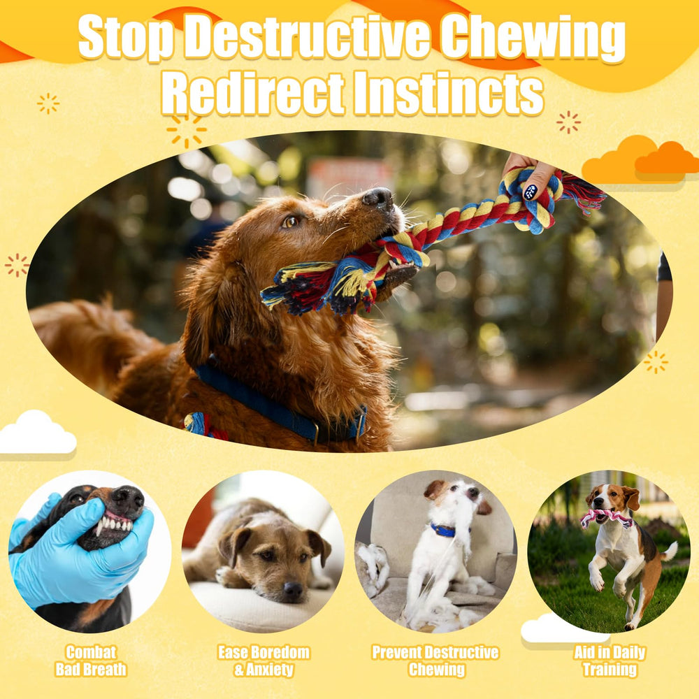 ZisDolk cotton teething rope toy for gentle chewing and dental-teeth cleanup.
