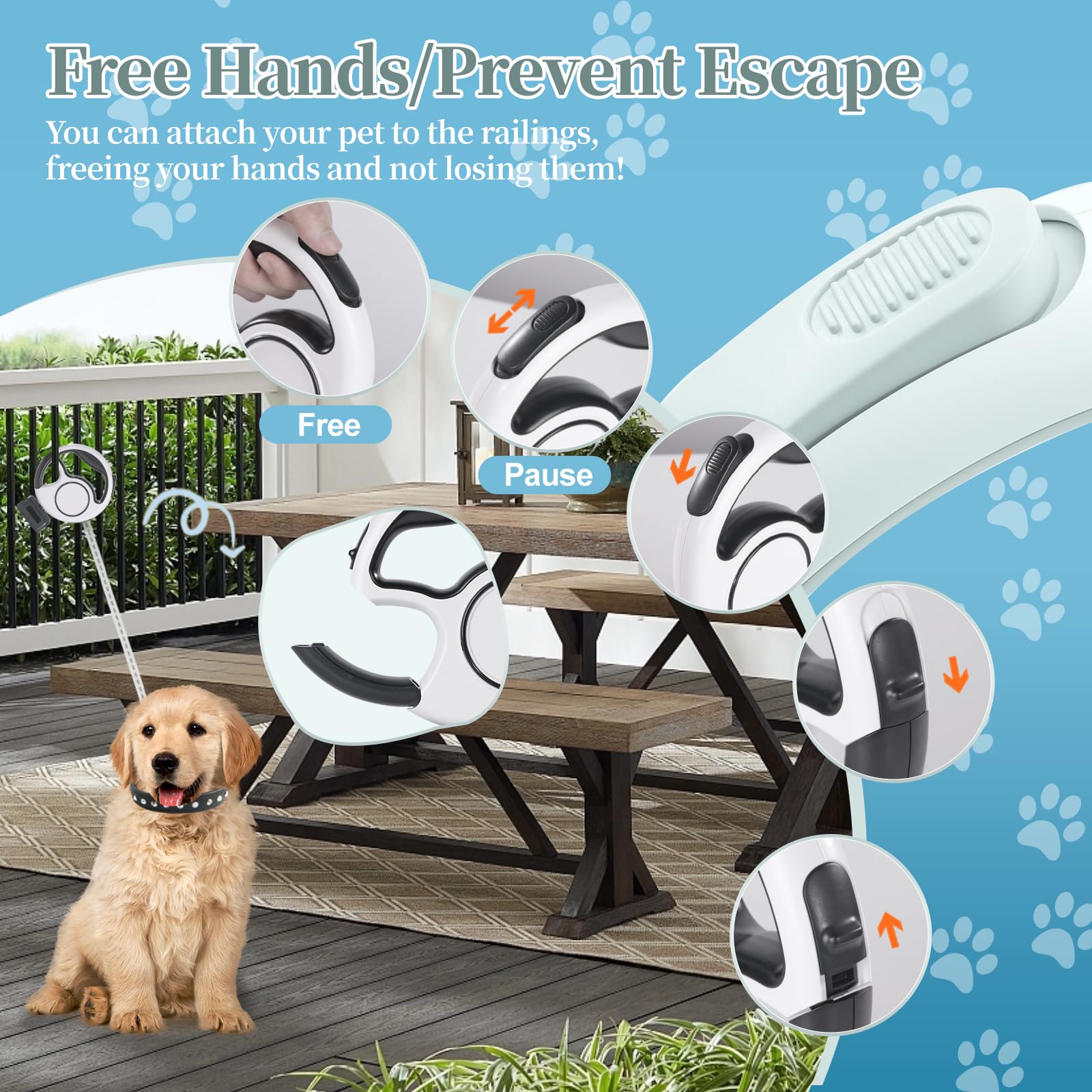 Zividodo poop bag dispenser attached to leash for quick cleanup