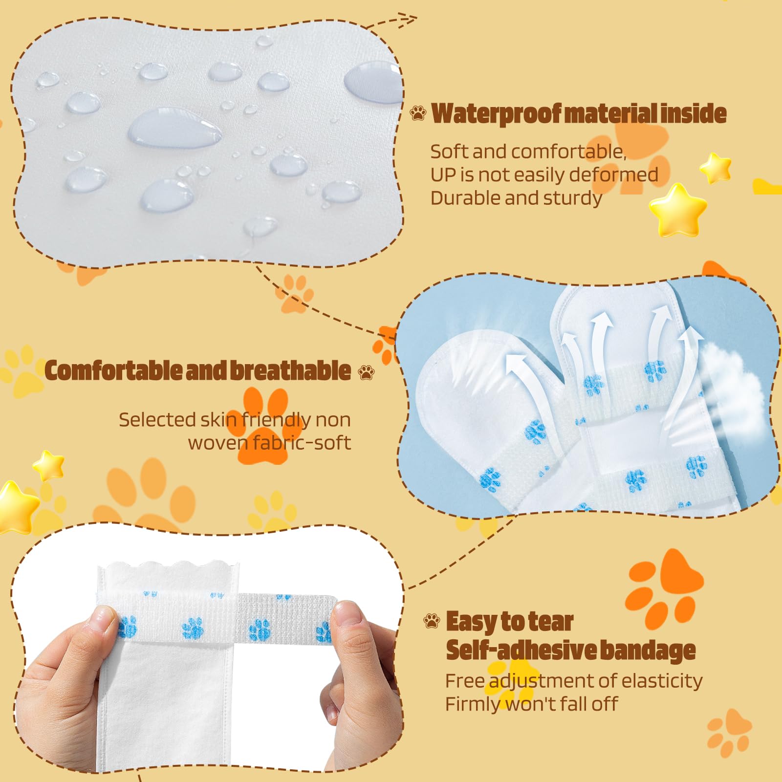 Ziyue dog paw protectors blue close-up reveals soft protective fabric