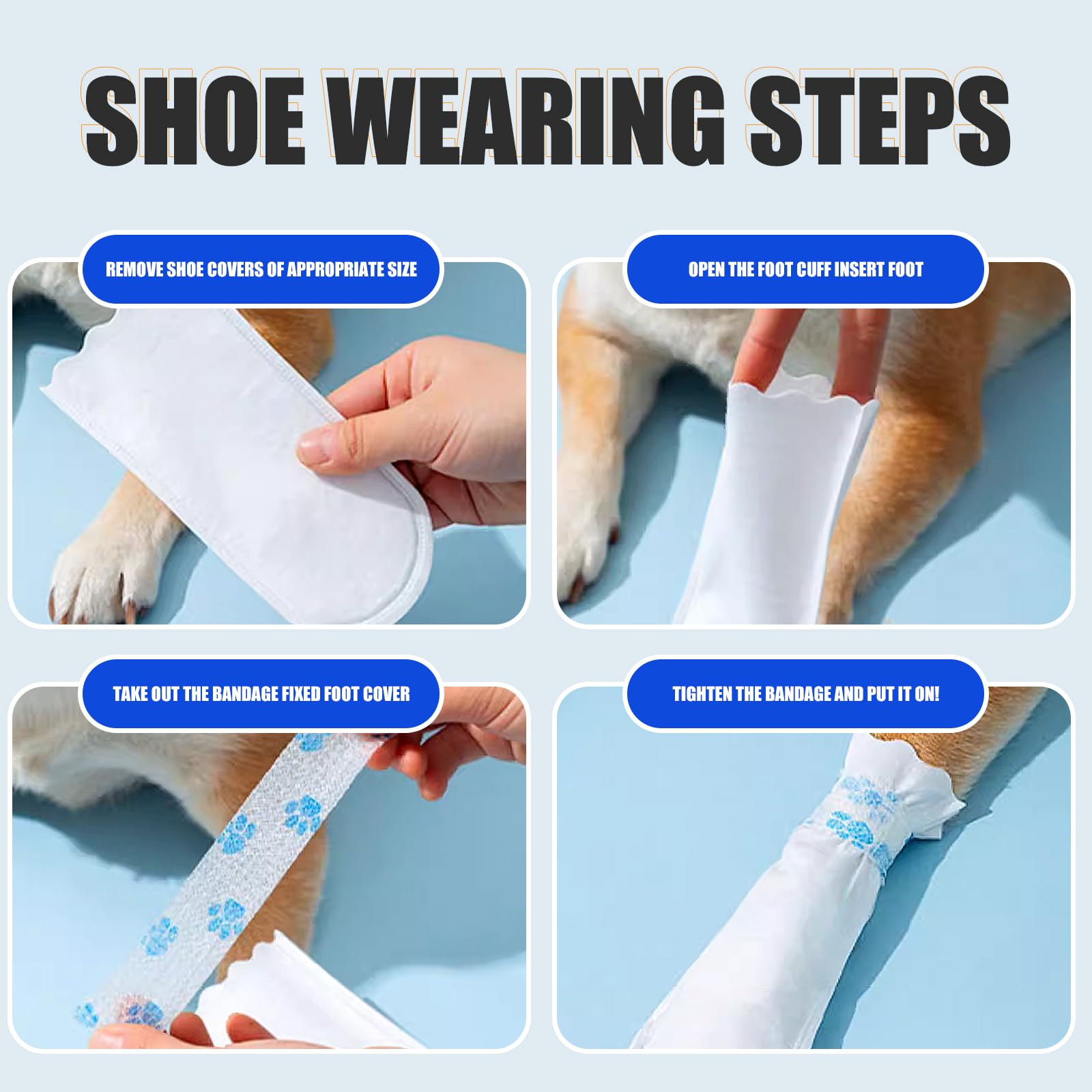 Ziyue indoor-outdoor dog boots blue image highlighting versatile wear