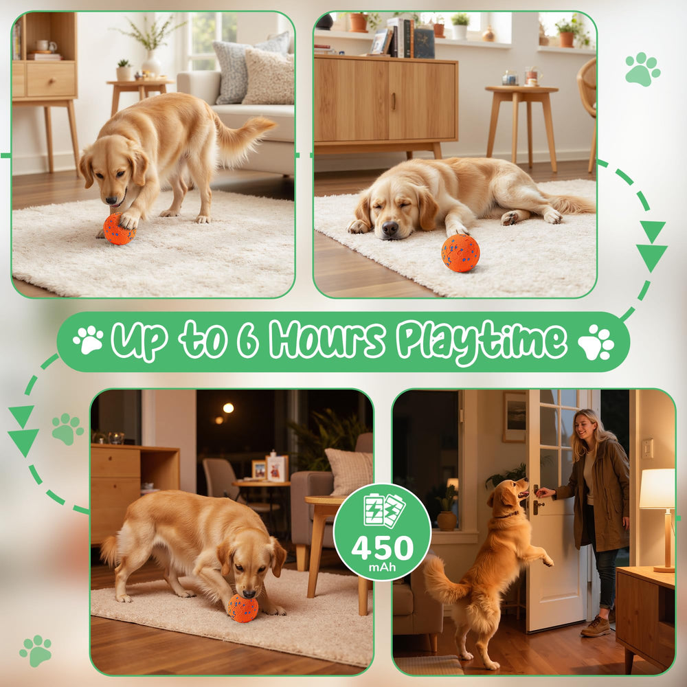 Zizimoko IP68 waterproof dog ball for indoor and outdoor use on grass or carpets