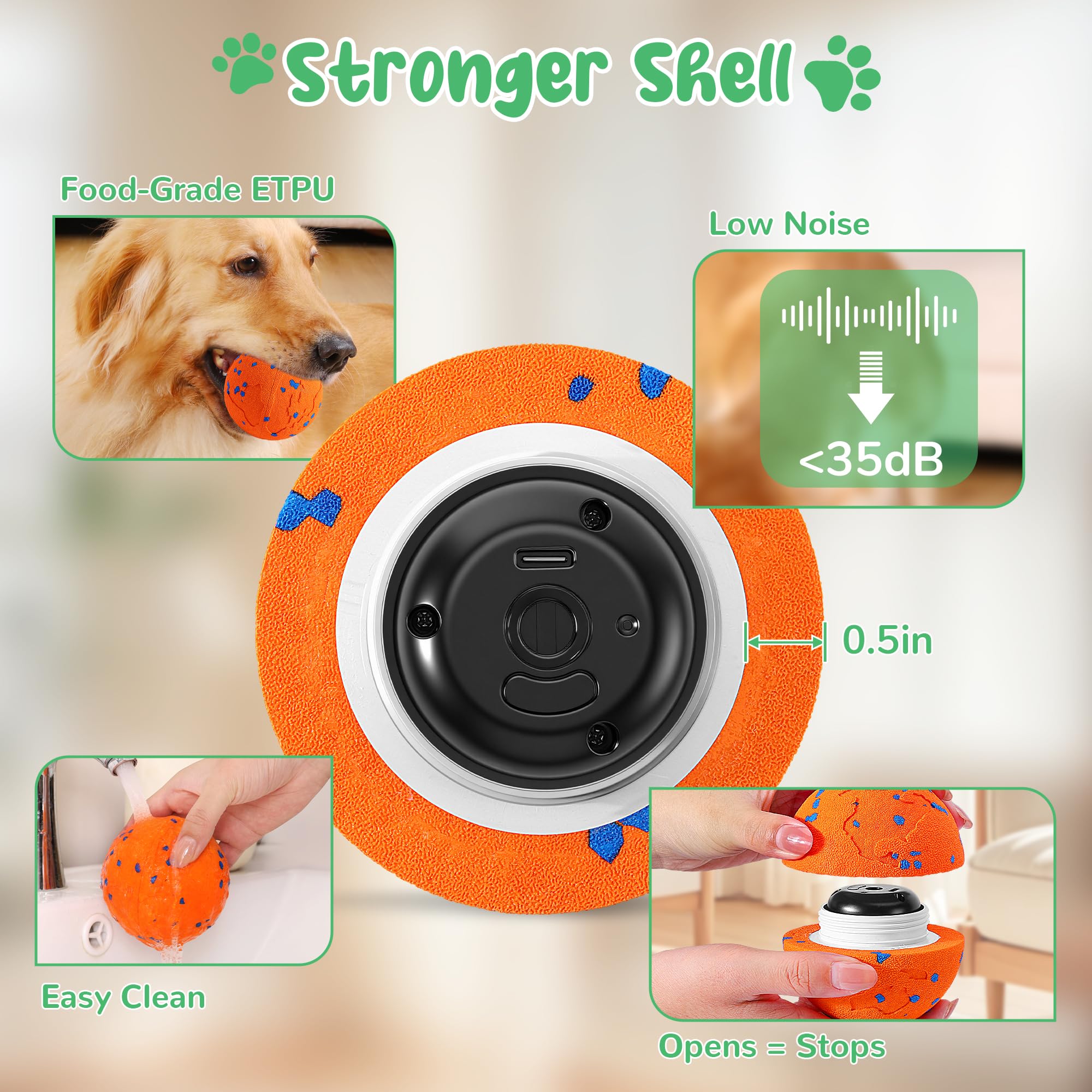 Zizimoko ball with three smart modes for medium and large breed play