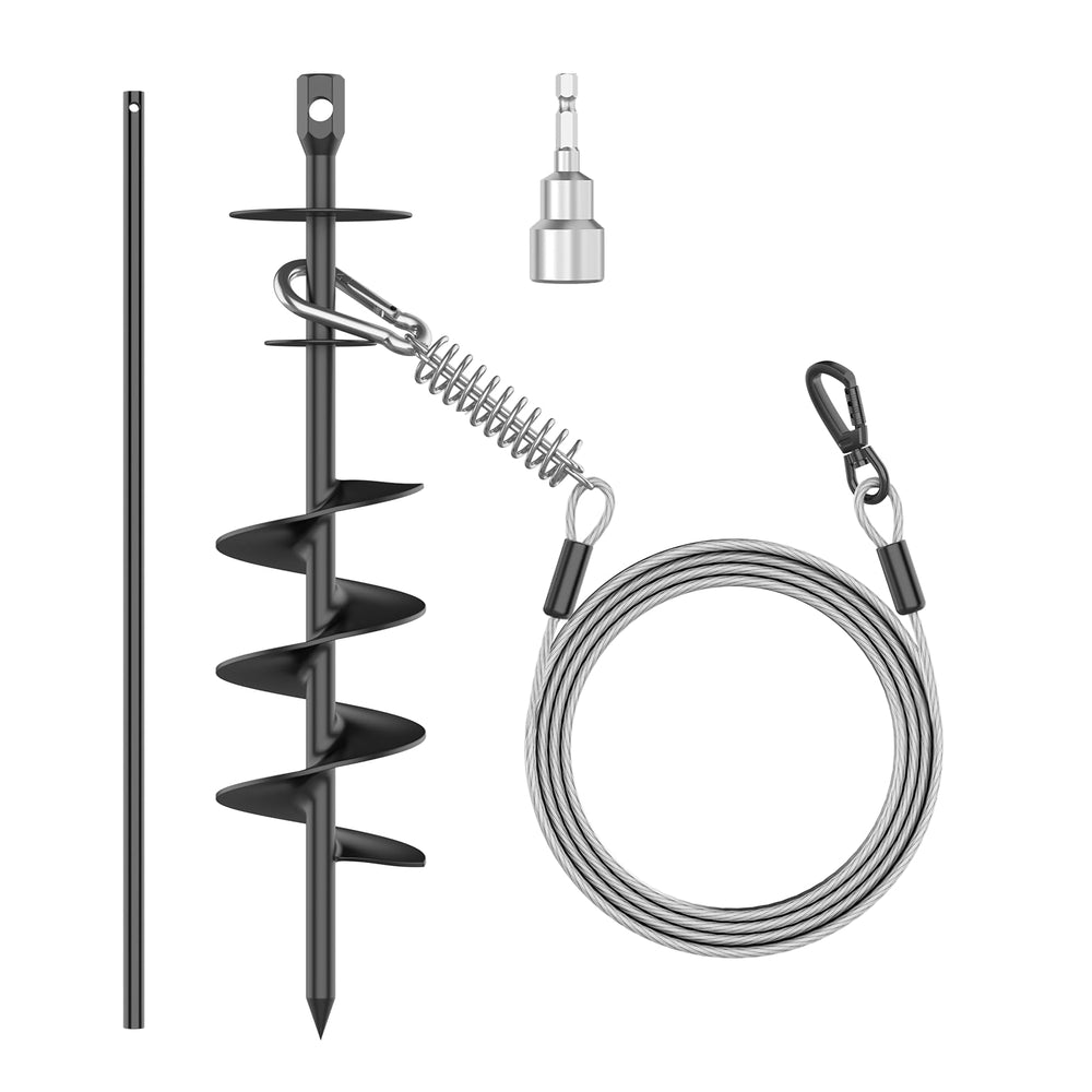Zizouoe dog tie out stake heavy-duty assembly for secure anchoring