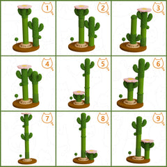 ZLAFM cactus cat scratching post flower top perch offers elevated seating.