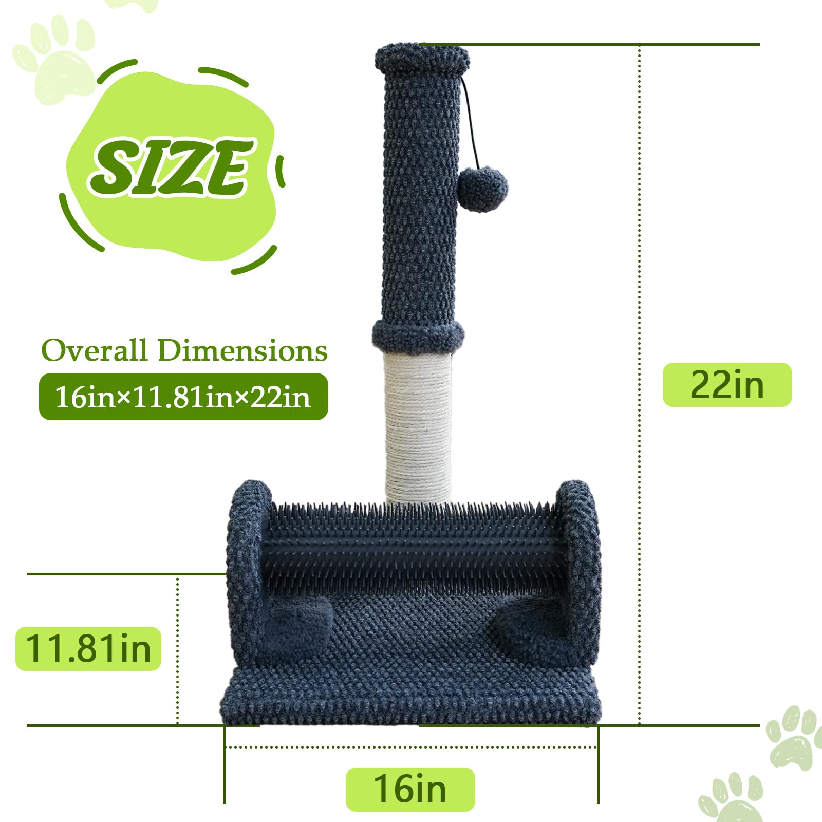 ZLAFM cat hair brush integrated in arched grooming design for fur reduction
