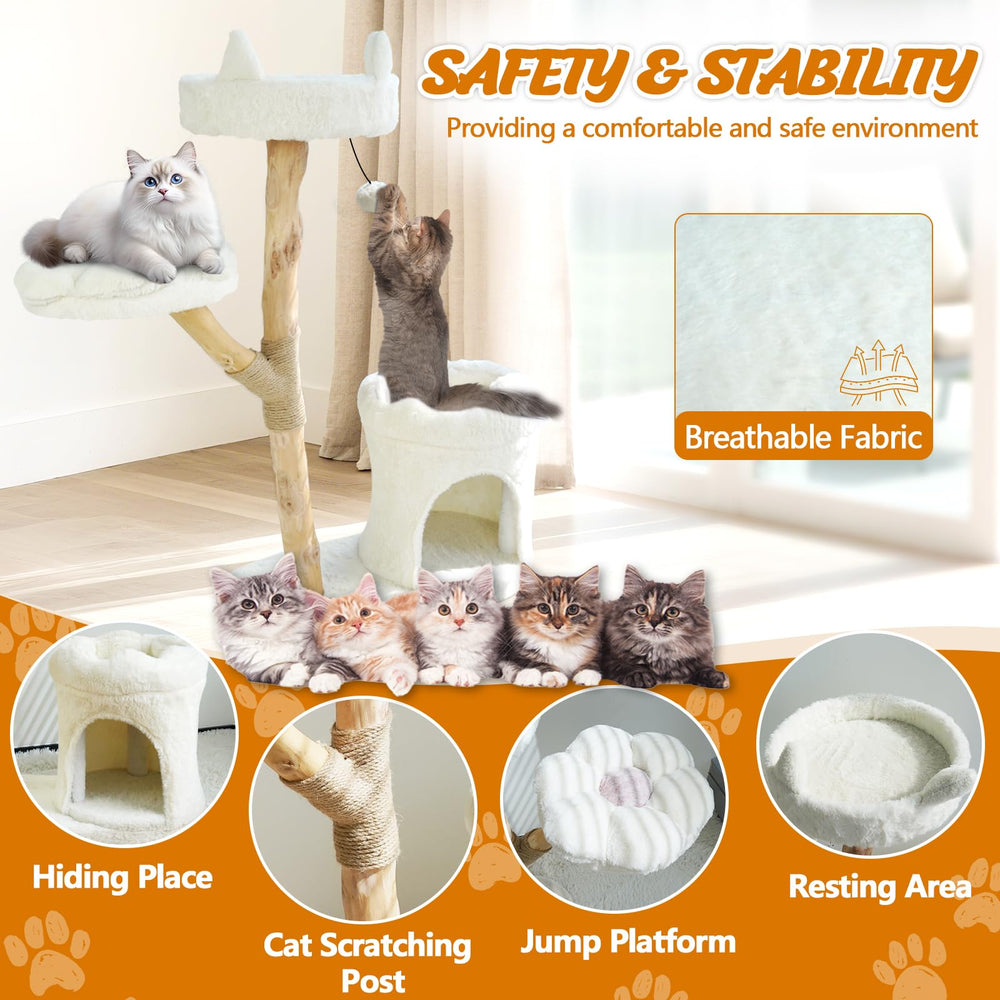 ZLAFM Cat Tree Hammock Platform offers a cozy lounge for naps.
