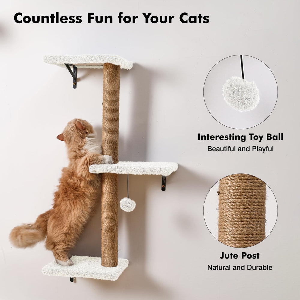 ZLAFM space-saving look in living room shows cat lookout and cozy nap zones.